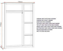Seconique Panama Natural Wax Pine 3 Door Wardrobe - thumbnail 8