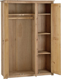 Seconique Panama Natural Wax Pine 3 Door Wardrobe - thumbnail 4