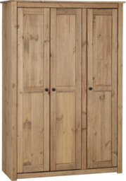 Seconique Panama Natural Wax Pine 3 Door Wardrobe - thumbnail 6