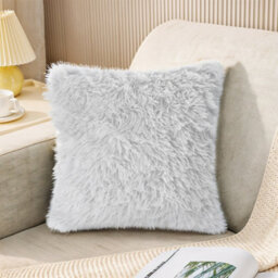 Thehotsale Comfortable Warm Square Faux Plush Throw Pillow Covers Pillowcases Without Insert White 45Cm X 45Cm - thumbnail 2