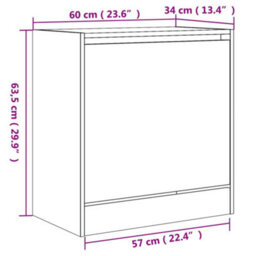 Walplus Shoe Cabinet Smoked Oak 60X34X63.5 Cm Engineered Wood - thumbnail 9