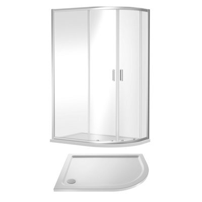 Balterley Almington Right Hand Offset Quadrant Shower Suite With 6mm Safety Glass Enclosure & 1200 X 800mm Tray In Chrome Frame - image 1