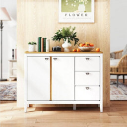 Buffet Cabinet Wooden Kitchen Cupboard W/2 Door And 3 Pull Out Drawers - thumbnail 4