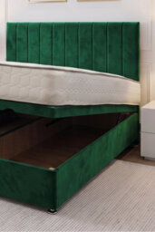 "Knight Sleep Paris Ottoman Bed Emerald Plush 6Ft With Mattress & 24""headboard -Super King" - thumbnail 2