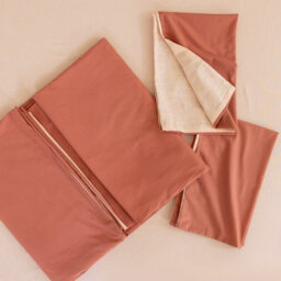 MHG Living Reversible 100% Cotton Duvet Cover Set With Pillowcases - Soft & Breathable Terracotta Bedding, Button Closure - Super King - thumbnail 7