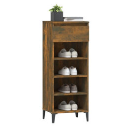 Walplus Shoe Rack Smoked Oak 40X36X105 Cm Engineered Wood - thumbnail 4