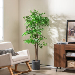 Costway 160 Cm Artificial Bamboo Tree Fake Faux Bamboo Potted Plant Natural Wood Trunk - thumbnail 3