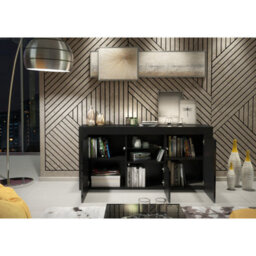 Sideboard Aurora 145Cm - Black With Gloss Doors - thumbnail 7