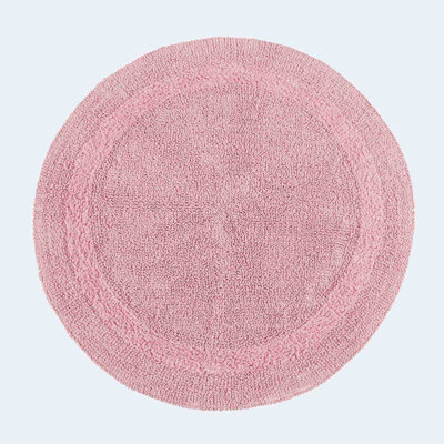 Homescapes Luxury Reversible Round Bath Mat - Blush Pink - image 1