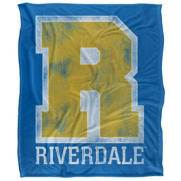 Riverdale Silky Varsity Supersoft Blanket Blue/yellow/white (One Size) - thumbnail 1