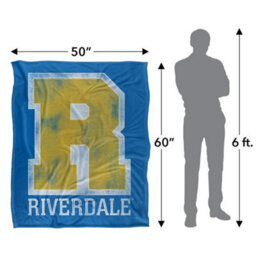 Riverdale Silky Varsity Supersoft Blanket Blue/yellow/white (One Size) - thumbnail 5