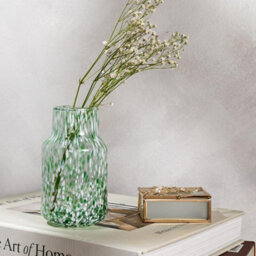 Widdop Green Glass Decorative Vase With Tapered Design For Flowers And Home Display - thumbnail 2
