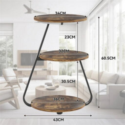 3 Tier Bedside Table With Led Light Sofa Side - thumbnail 2
