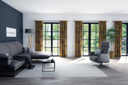Bricoflor Blackout Curtain With Concealed Loops  - Yellow - 2,45 X 1,40 M - Patterned - thumbnail 2