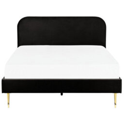 Beliani Bed Velvet Flayat 160 X 200 Cm (Eu King Size) Black - thumbnail 4