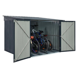 Waltons Globel 6 X 6 Metal Garden Bike Storage Locker - Grey - thumbnail 1