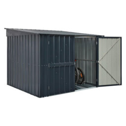 Waltons Globel 6 X 6 Metal Garden Bike Storage Locker - Grey - thumbnail 2