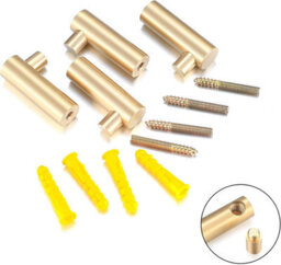 4 Pack Brass Wall Hooks For Hanging Scarves, Hats And Caps With Screws (Gold, Plated Brass Hooks) - thumbnail 3