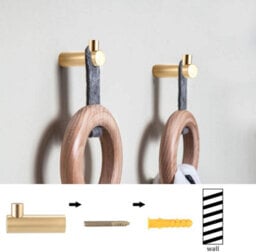 4 Pack Brass Wall Hooks For Hanging Scarves, Hats And Caps With Screws (Gold, Plated Brass Hooks) - thumbnail 4