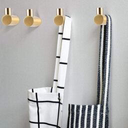 4 Pack Brass Wall Hooks For Hanging Scarves, Hats And Caps With Screws (Gold, Plated Brass Hooks) - thumbnail 6