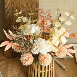 Artificial Flowers, Faux Silk Plants, Hydrangea Flower Bouquet For Home, Wedding Arrangements, Floral Centerpiece (Champagne) - thumbnail 4