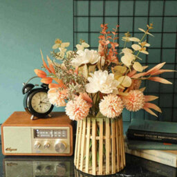Artificial Flowers, Faux Silk Plants, Hydrangea Flower Bouquet For Home, Wedding Arrangements, Floral Centerpiece (Champagne) - thumbnail 3