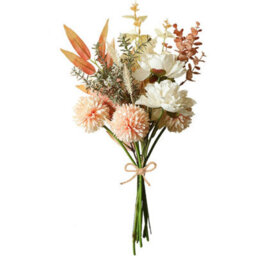 Artificial Flowers, Faux Silk Plants, Hydrangea Flower Bouquet For Home, Wedding Arrangements, Floral Centerpiece (Champagne) - thumbnail 1