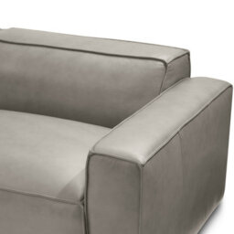 Valencia Nathan Full Aniline Leather Lounge Modular Four Seats Double Chaise Sofa Light Grey Color Fsc Pine Wood - thumbnail 4