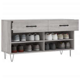 Berkfield Shoe Bench Grey Sonoma 102X35X55 Cm Engineered Wood - thumbnail 4
