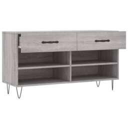 Berkfield Shoe Bench Grey Sonoma 102X35X55 Cm Engineered Wood - thumbnail 5