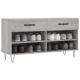 Berkfield Shoe Bench Grey Sonoma 102X35X55 Cm Engineered Wood - thumbnail 3