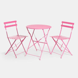 Ohs 3 Set Metal Bistro Chair And Table Set Garden Patio Seating - thumbnail 5