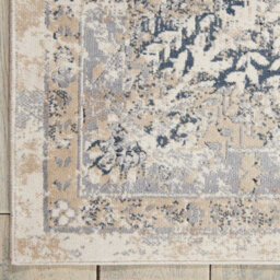 Ivory Blue Luxurious Traditional Floral Easy To Clean Rug For Dining Room Bed Room And Living Room-274Cm X 366Cm - thumbnail 4