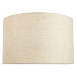 Happy Homewares Contemporary And Sleek 14 Inch Cream Linen Fabric Drum Lamp Shade 60W Maximum - thumbnail 6