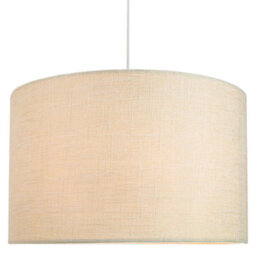Happy Homewares Contemporary And Sleek 14 Inch Cream Linen Fabric Drum Lamp Shade 60W Maximum - thumbnail 5
