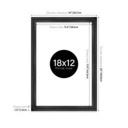 18X12 Black Ornate Picture Frame (45.7 X 30.5Cm) Poster, Photo, Artwork, Gallery Wall Or Print - thumbnail 2