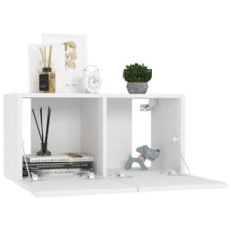 Berkfield Hanging Tv Cabinets 3 Pcs White 60X30X30 Cm - thumbnail 3