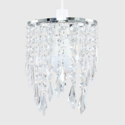 Valuelights Pair Of Chandelier Design Ceiling Light Shades With Clear Acrylic Jewel Effect Droplets (D)16Cm - thumbnail 4