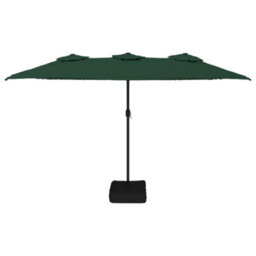 Berkfield Double-Head Garden Parasol With Leds Green 449X245 Cm - thumbnail 4