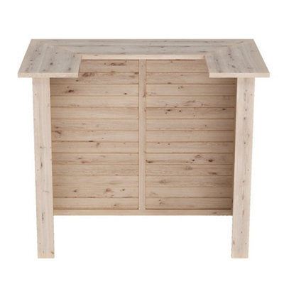 Garden Bar Table Pine Wood Patio Drink Cocktail Stand Outdoor Pub Dining Counter - image 1