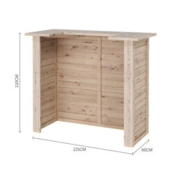 Garden Bar Table Pine Wood Patio Drink Cocktail Stand Outdoor Pub Dining Counter - thumbnail 2