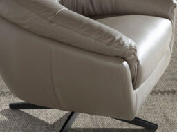 Angel Cerda Elegant Grey Leather Swivel Armchair With Modern Design - thumbnail 4