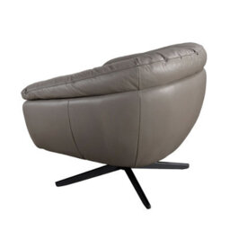 Angel Cerda Elegant Grey Leather Swivel Armchair With Modern Design - thumbnail 5