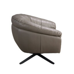 Angel Cerda Elegant Grey Leather Swivel Armchair With Modern Design - thumbnail 6