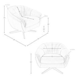 Angel Cerda Elegant Grey Leather Swivel Armchair With Modern Design - thumbnail 7