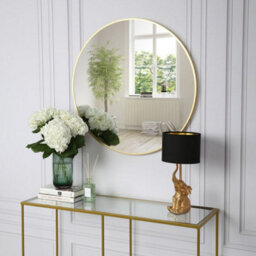 Pandora - Round Wall Mirror - 60X60 Cm (Gold) - thumbnail 1