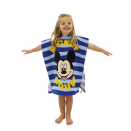 Disney Micky Mouse Sea Stripe 100% Cotton Towel Poncho Hooded Robe Bath Beach Pool - thumbnail 2