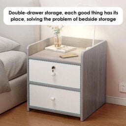 Small Compact Bedside Drawers Cabinet Bedroom Nightstand Storage Table Furniture - thumbnail 3