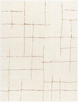 Livabliss Freud-Modern Ivory Brown High Pile Living Dining Bedroom Rug 200 X 275 Cm Easy Care, Non Shedding - image 1