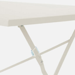 Sweeek - 4-Seater Folding Metal Bistro Garden Table Emilia Beige 110X70X71 Cm - thumbnail 5
